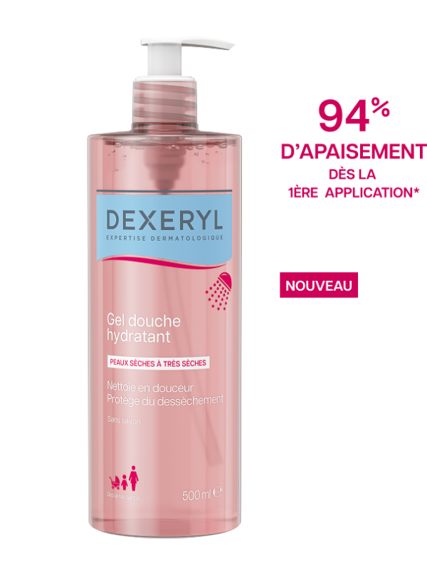 Dexeryl Gel douche hydratant 94% d'apaisement dès la 1ère application